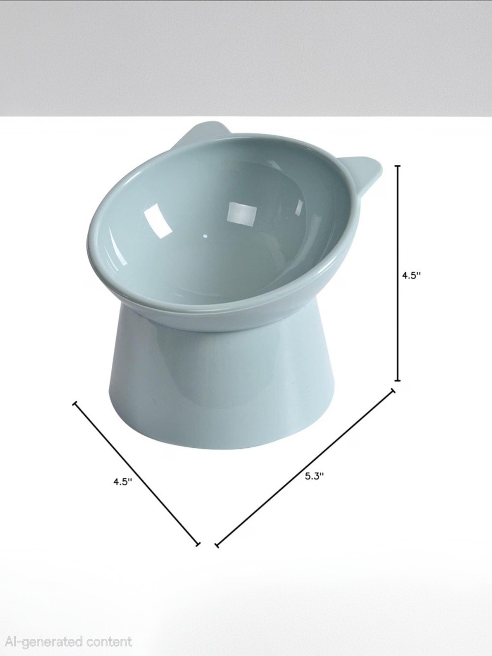 Light Blue  Elevated Tilted Pet Bowl
